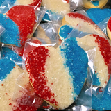 Patriotic Cookies | Red White and Blue Sugar Cookie Hearts