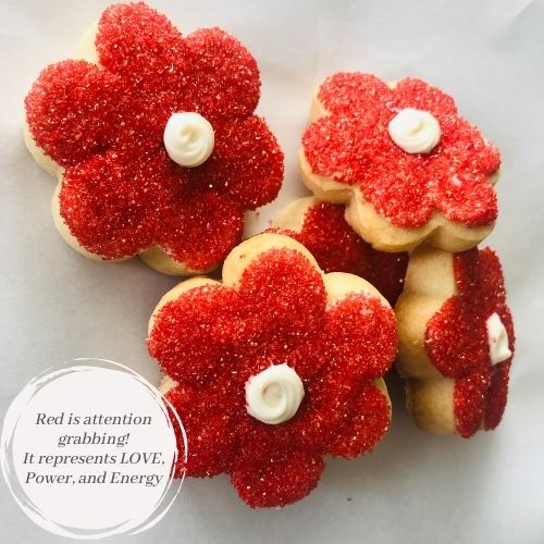 RED FLOWER SHAPED SUGAR COOKIE