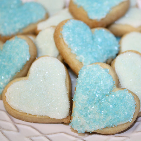 Blue & White Heart Sugar Cookies