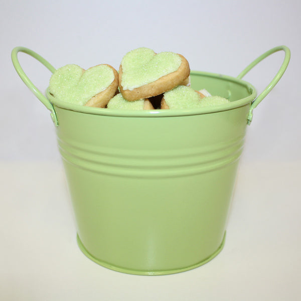 Heart SHAPED Sugar COOKIE Gift | Green love bucket MED