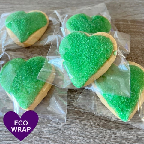 Eco Wrapped Green Sugar Cookie Heart