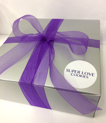 Elegant gift wrapped box of cookies