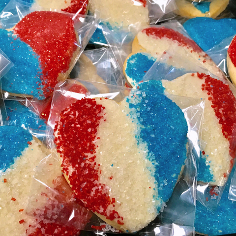 Patriotic Cookies | Red White and Blue Sugar Cookie Hearts