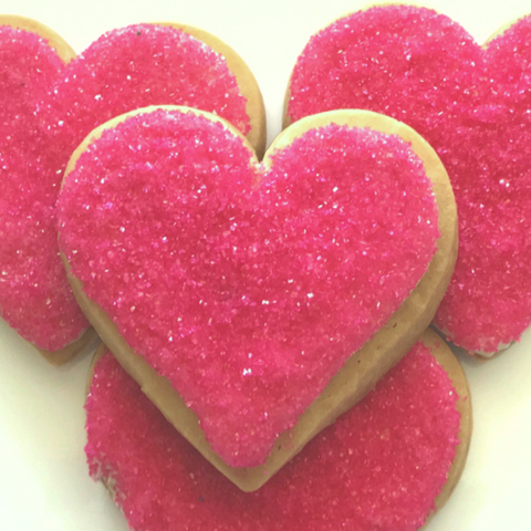 PINK HEART SHAPED SUGAR COOKIES | 14 Cookies