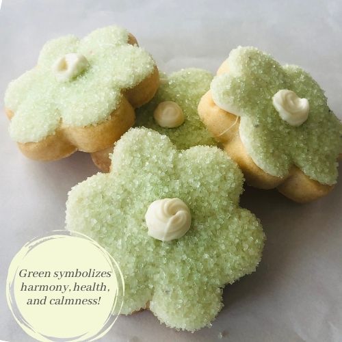 GREEN FLOWER SHAPED SUGAR COOKIE | 14 COOKIES