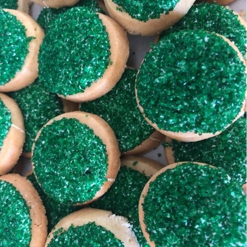 green sprinkled sugar cookies