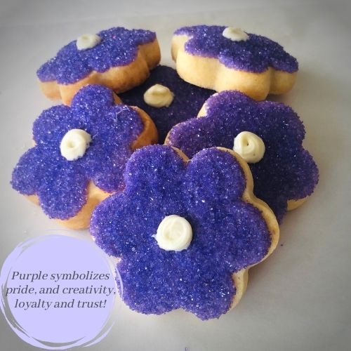 PURPLE FLOWER SHAPED SUGAR COOKIES | 14 COOKIES