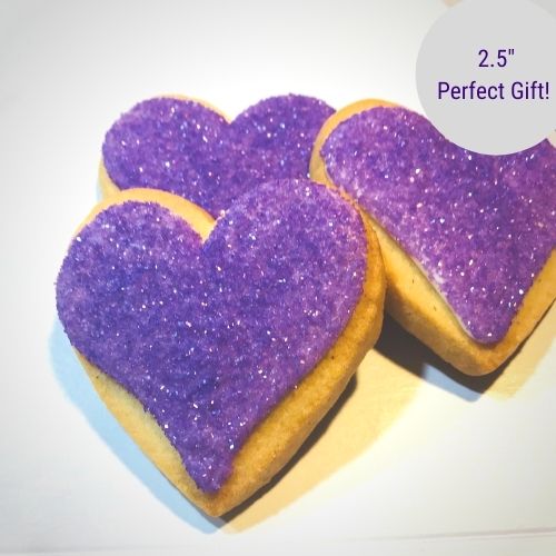PURPLE HEART SHAPED COOKIE | LARGE