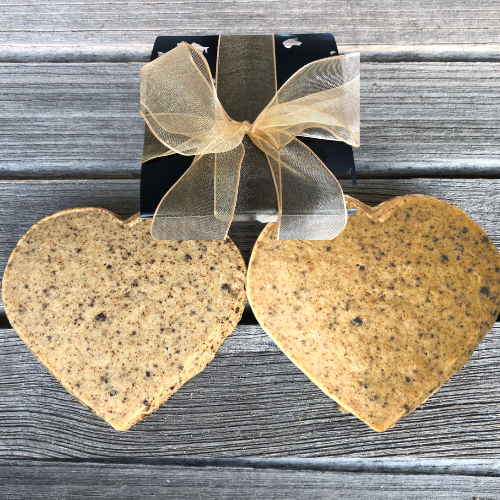 coffee flavored sugar cookie heart