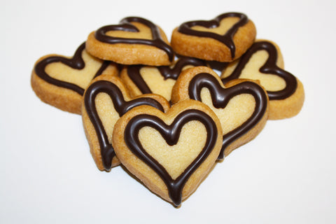 PERSONALIZED HEART SHAPED COOKIES | Petite Dark & White Chocolate Cookie Favor