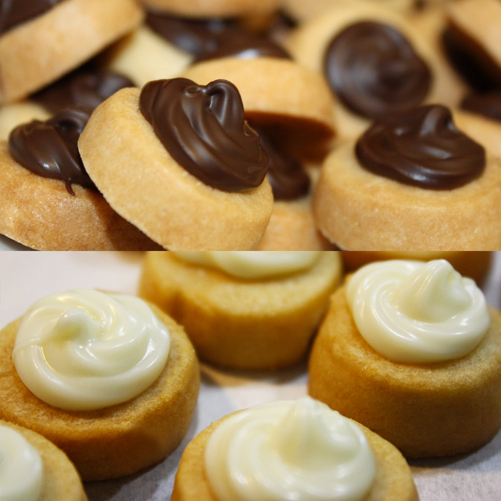 dark and white chocolate cookies perfect college care package. Add school logo and message to personalize