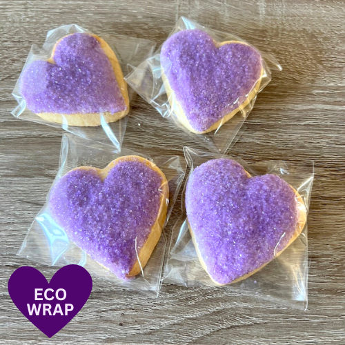 ECO WRAPPED PURPLE SUGAR COOKIE HEART