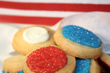 red, white, and blue sugar cookies. support our troops cookie gifts. 