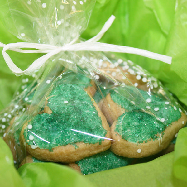 Green Heart Shaped Sugar Cookies | 16 Cookies 1.5"