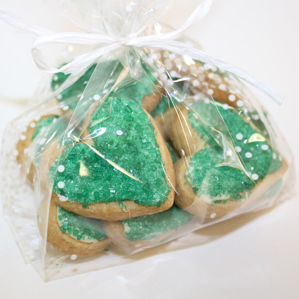 Green Heart Shaped Sugar Cookies | 16 Cookies 1.5"