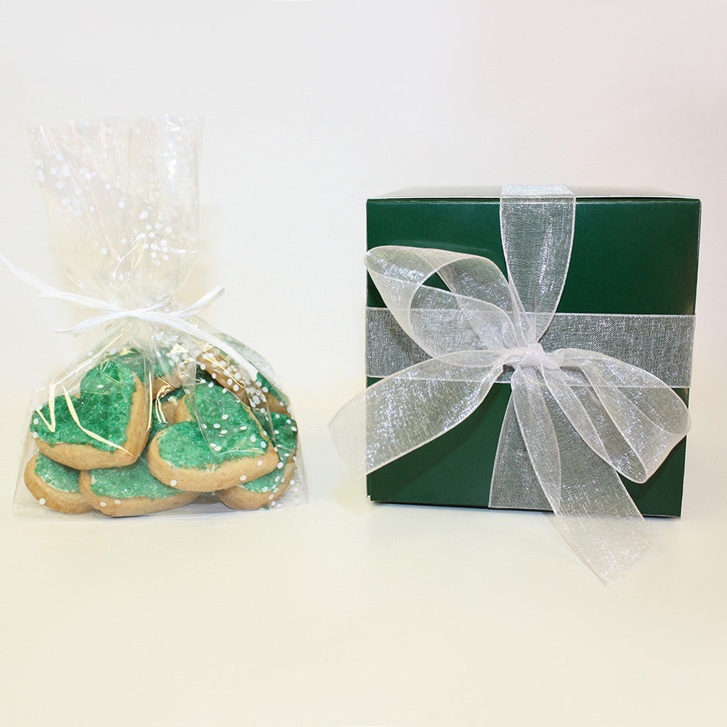 Green Heart Shaped Sugar Cookies | 16 Cookies 1.5"