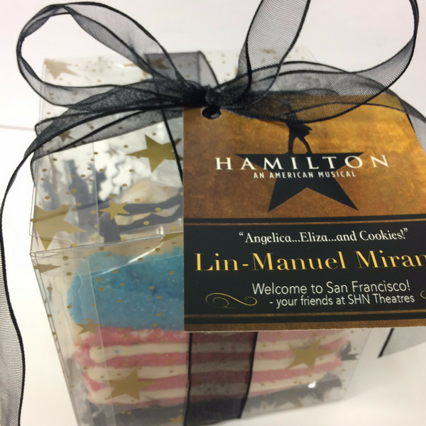 Hamilton cookie gifts for broadway show with Lin Manuel Miranda