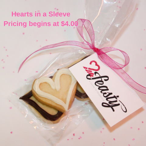 mini dark chocolate cookie hearts and white chocolate heart shaped cookie favors