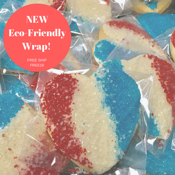 Patriotic Cookies | Red White and Blue Sugar Cookie Hearts