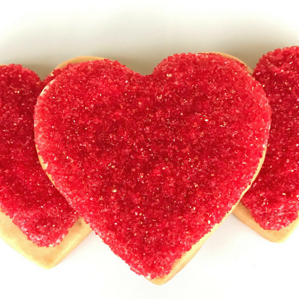 Red heart shaped cookies celebrate valentine's day everyday