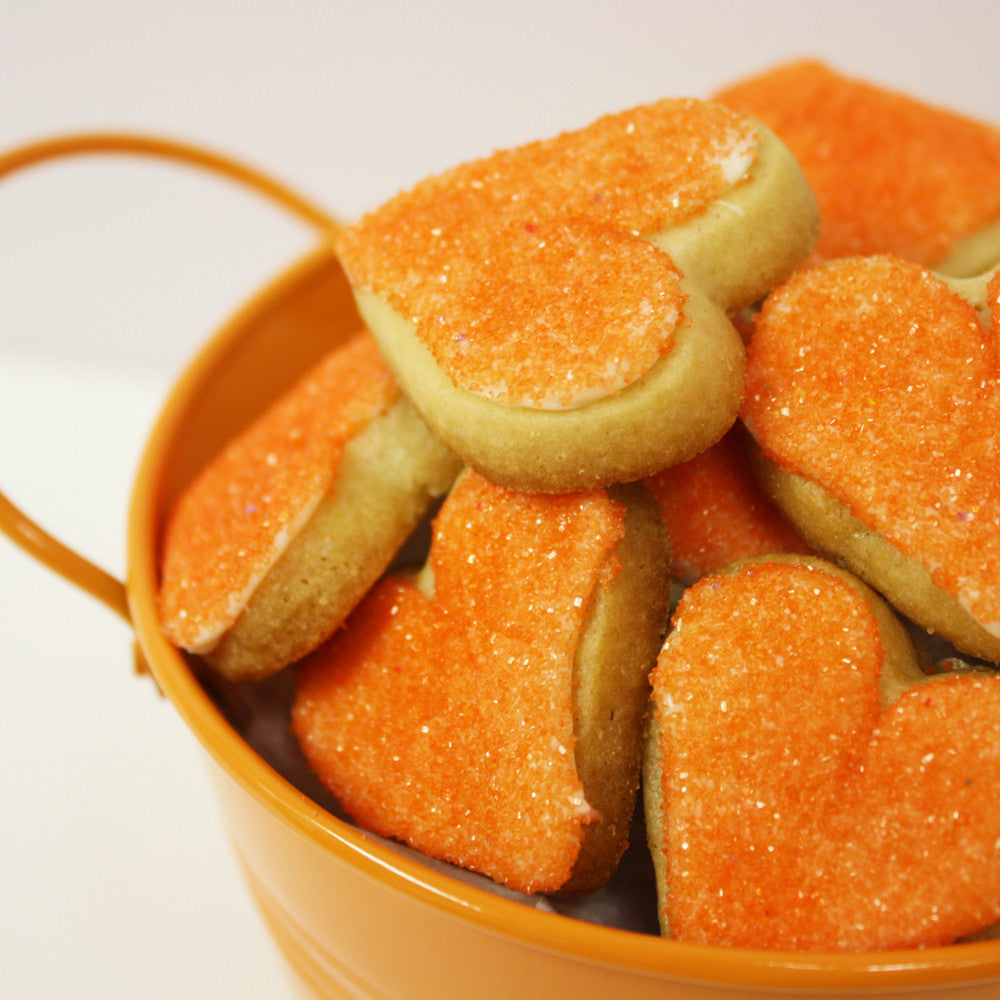 HEART SHAPED COOKIE LOVE BUCKET – ORANGE (MEDIUM)