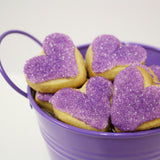 Purple Heart Shaped Cookies | Love Bucket gift | FREE GIFT WRAP