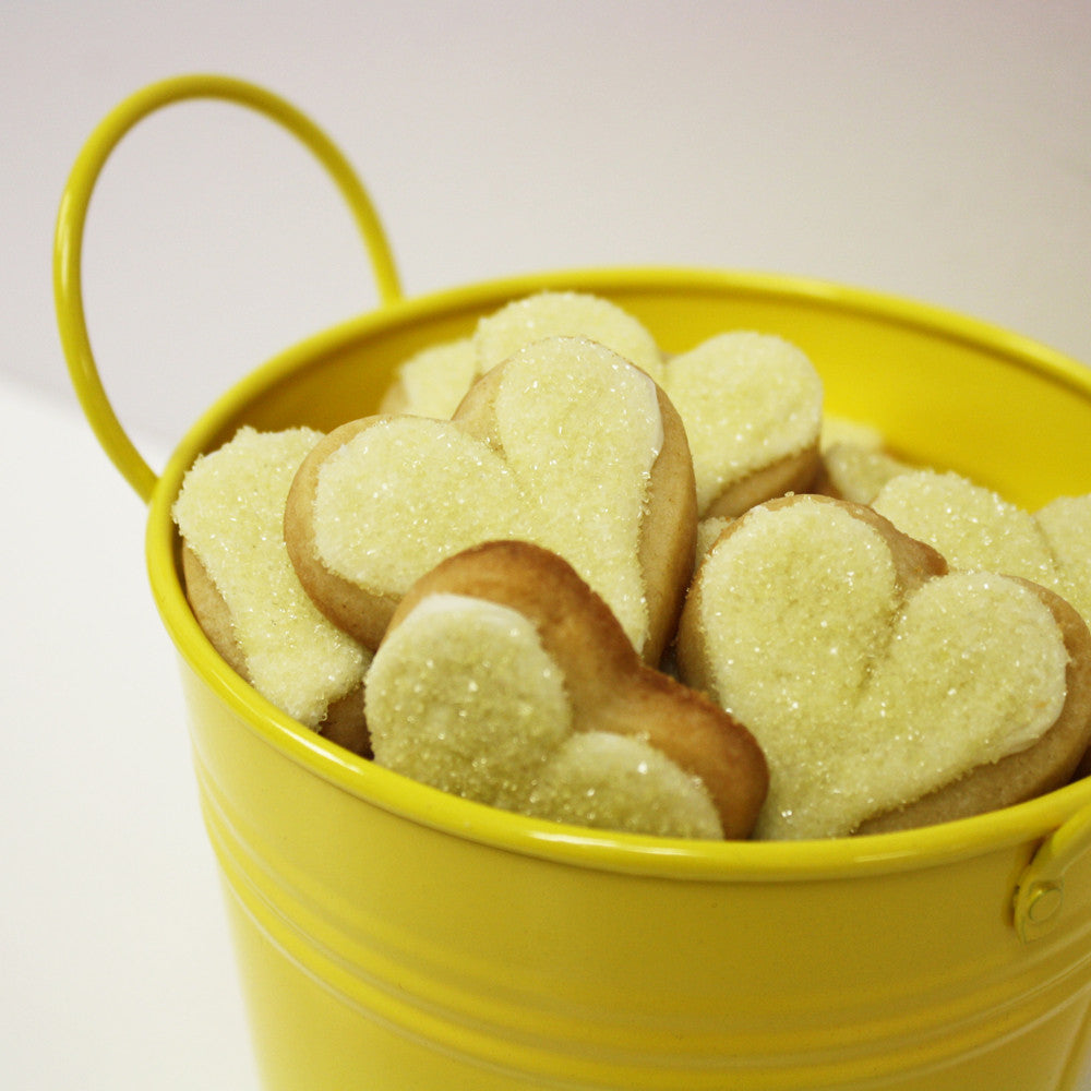 HEART SHAPED SUGAR COOKIE LOVE BUCKET – YELLOW (MEDIUM)