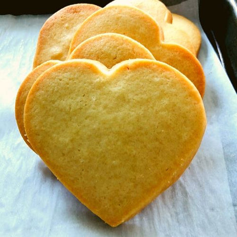 heart shaped sugar cookies with pure vanilla. Personalize for event favors. Super Love Cookies